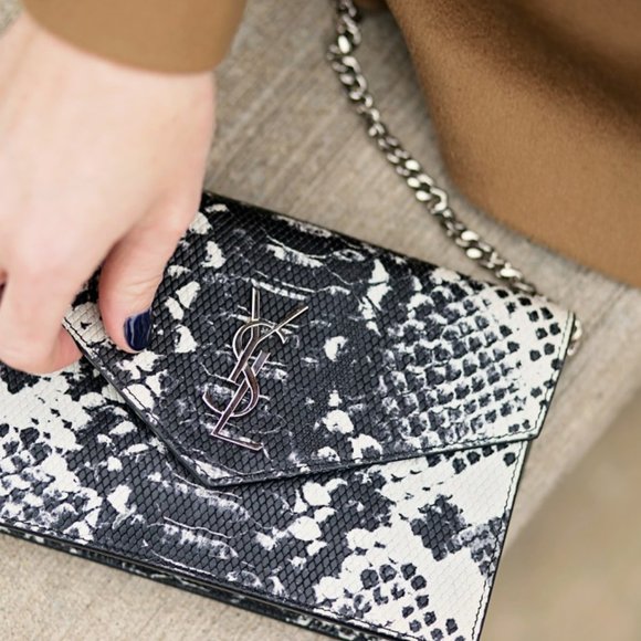 Auth YSL Python Embossed Monogram Chain Wallet - Picture 3 of 7